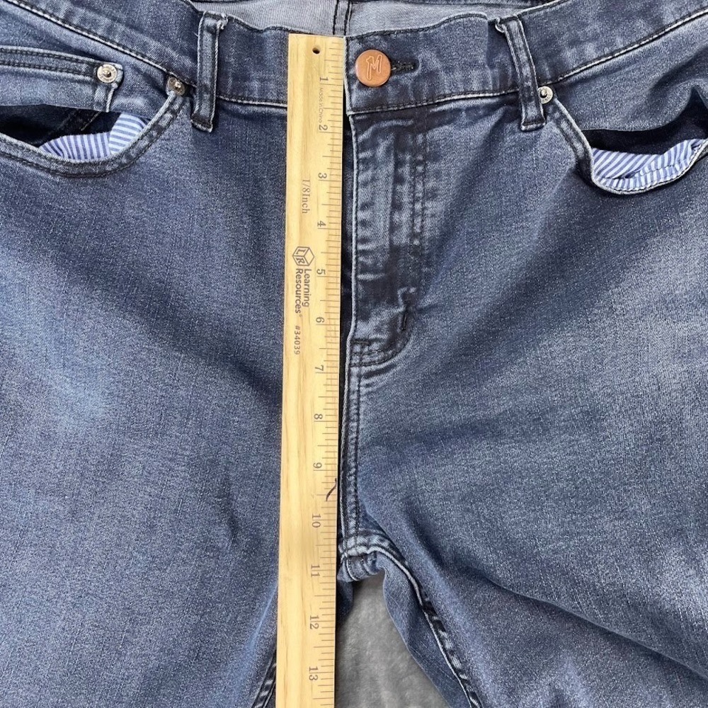 Mugsy Darkest Blues Jeans Mens 36x32 Fits 36x32 Blue Straight Leg Stretch Denim - Picture 9 of 10